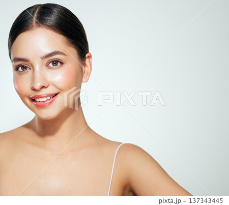 Portrait beautiful young woman with clean fresh skin 137343445