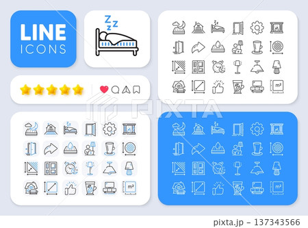 Circle area, Entrance and Square meter line icons for web app. Message, Share, Like social media icons. Pack of Waterproof mattress, Tv stand, Triangle area pictogram icons. Vector Circle area, Entrance and Square meter line icons for web app. Message, Share, Like social media icons. Pack of Waterproof mattress, Tv stand, Triangle area pictogram icons. Vector 137343566