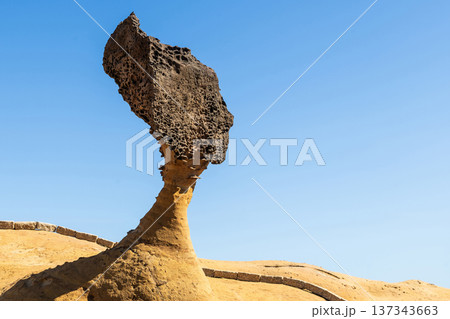 Beautiful Queen's Head of the Yehliu Geopark. Yehliu is a cape located in Wanli, New Taipei City, Taiwan. Beautiful Queen's Head of the Yehliu Geopark. Yehliu is a cape located in Wanli, New Taipei City, Taiwan. 137343663