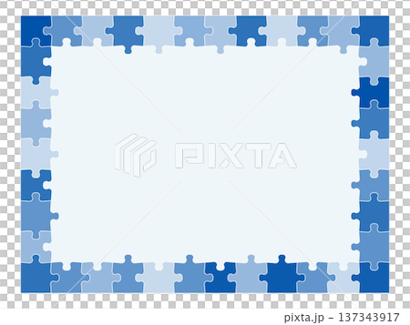 Simple jigsaw puzzle frame 137343917