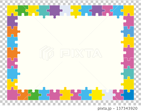 Simple jigsaw puzzle frame 137343920