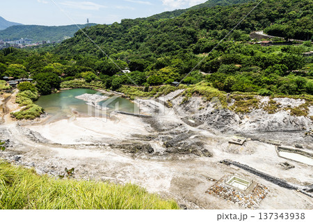 Beautiful view of Sulfur Valley Geothermal Scenic Area in Beitou of Taipei, Taiwan. Located within Yangmingshan National Park. Beautiful view of Sulfur Valley Geothermal Scenic Area in Beitou of Taipei, Taiwan. Located within Yangmingshan National Park. 137343938