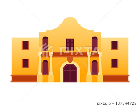 Mission San Antonio De Valero - Colorful Flat Design Illustration Mission San Antonio De Valero - Colorful Flat Design Illustration 137344728