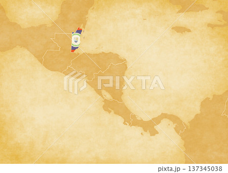 Ocher map of Central America - Belize Ocher map of Central America - Belize 137345038