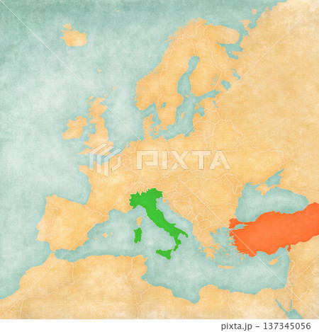 Map of Europe - Italy and Turkey Map of Europe - Italy and Turkey 137345056