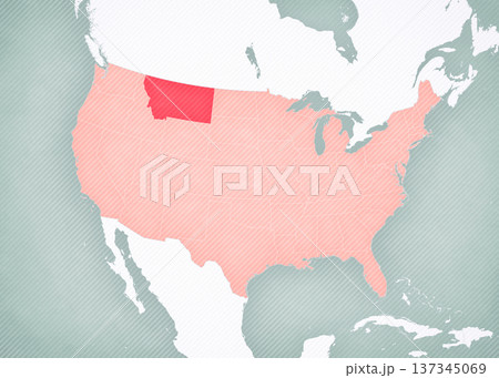 Map of United States of America - Montana Map of United States of America - Montana 137345069