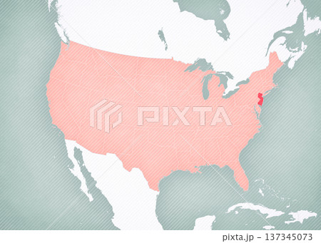 Map of United States of America - New Jersey 137345073