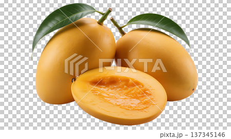 Fresh, Juicy Mango with Vibrant Yellow Skin and Smooth, Sweet Pulp 137345146