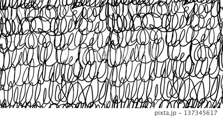 Abstract chaos scribble seamless pattern. Hand drawn messy pen scrawl and rough pencil squiggles texture. Black and white chaotic line background for grunge wallpaper, wrapping or modern design.Vector Abstract chaos scribble seamless pattern. Hand drawn messy pen scrawl and rough pencil squiggles texture. Black and white chaotic line background for grunge wallpaper, wrapping or modern design.Vector 137345617