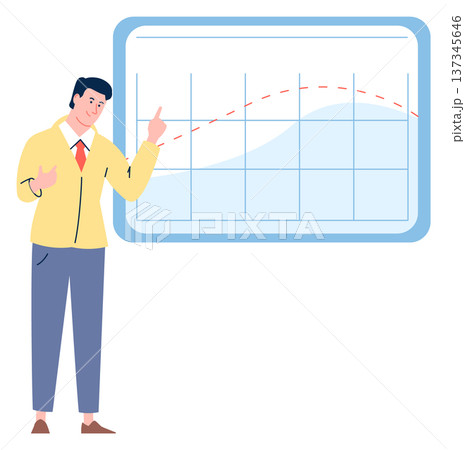 Business report graph. Performance monitoring color icon 137345646