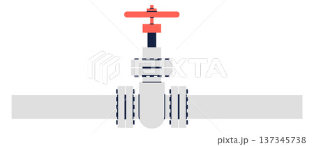 Gas pipe color icon. Industrial pipeline valve 137345738