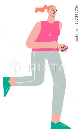 Training young woman jogging. Active lifestyle exercise Training young woman jogging. Active lifestyle exercise 137345756