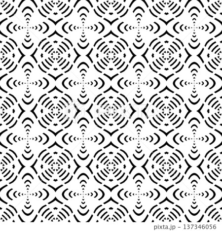 Seamless Geometric Black and White Pattern. 137346056