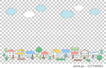 町並みフレーム背景素材_縁 137346061