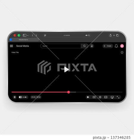 Dark Mode Video Streaming Social Media Desktop UI 137346285