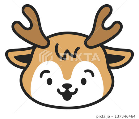 Cute deer head. Funny forest animal avatar Cute deer head. Funny forest animal avatar 137346464