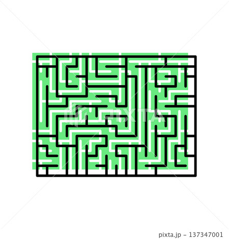 icon of maze contour cartoon style with green shadow 137347001