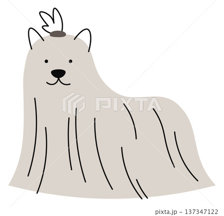 Maltese dog color doodle. Hand drawn pet 137347122