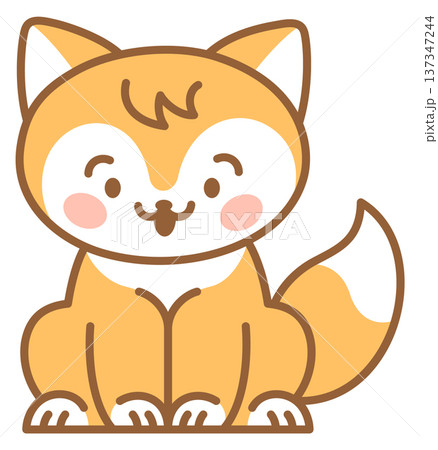 Smiling fox kawaii icon. Cute japanese animal 137347244