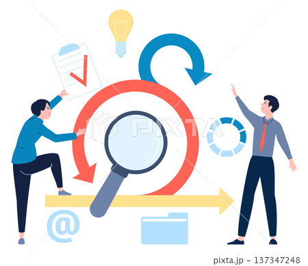Idea search process for business development color concept 137347248