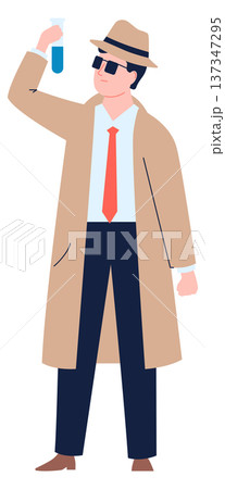 Detective research evidence. Crime investigation color icon Detective research evidence. Crime investigation color icon 137347295