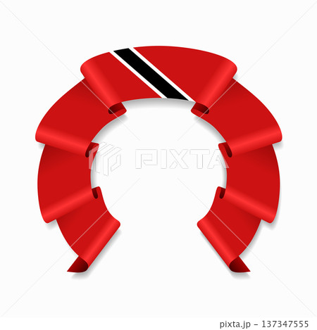 Trinidad and Tobago flag circular wavy ribbon, ideal for patriotic design themes. Vector illustration. Trinidad and Tobago flag circular wavy ribbon, ideal for patriotic design themes. Vector illustration. 137347555