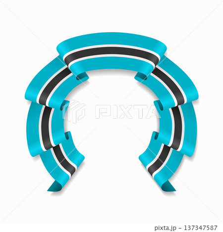 Botswanan flag circular wavy ribbon, ideal for patriotic design themes. Vector illustration. Botswanan flag circular wavy ribbon, ideal for patriotic design themes. Vector illustration. 137347587