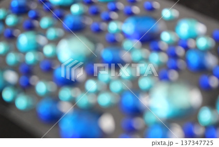 Defocused Gem Crystals Shimmer With Shades Of Blue For Fashion And Jewelry Backgrounds 137347725