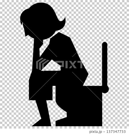 Woman thinking in the toilet 137347733