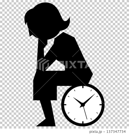 Woman thinking about time Woman thinking about time 137347734