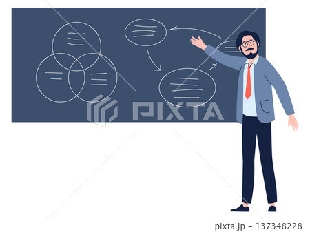 Business coach character. Professional conference training person 137348228