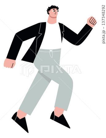 Business character hurrying. Man in formal corporate outfit Business character hurrying. Man in formal corporate outfit 137348292