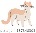 Standing cat color doodle. Cute walking animal 137348303