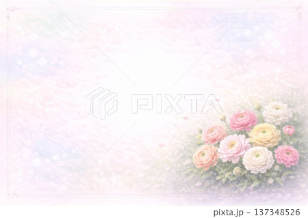 フレーム素材　花　ラナンキュラス 137348526