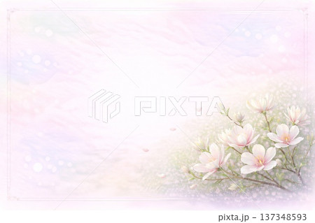 フレーム素材　花　ハクモクレン 137348593