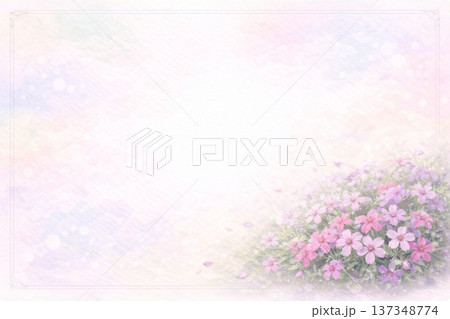 フレーム素材　花　シバザクラ 137348774