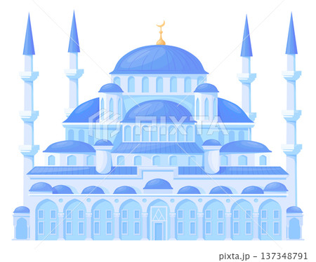 Blue Mosque. Asian monument architecture color icon Blue Mosque. Asian monument architecture color icon 137348791