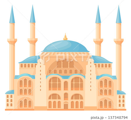 Hagia Sophia. Famous muslim temple color icon 137348794