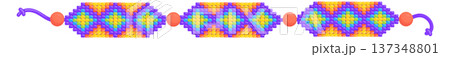 Woven wristband cartoon ornament. Ethnic style bracelet 137348801
