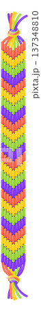 Friendship bracelet. Rainbow color zig zag ornament 137348810