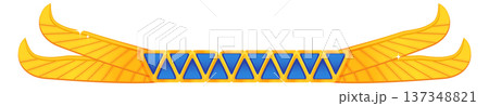 Egyptian ornate divider. Golden wings cartoon border Egyptian ornate divider. Golden wings cartoon border 137348821