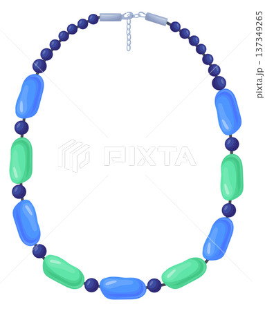 Glamour necklace. Lady fashion accessory cartoon icon Glamour necklace. Lady fashion accessory cartoon icon 137349265