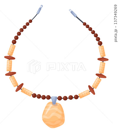 Gemstone necklace. Decorative ethnic style gemstone jewelry 137349269