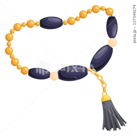 Black gemstone golden bracelet with tassel trinket 137349274