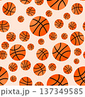 Basketball balls seamless pattern. Sports vector background. Vector template for fabric, textile, wrapping paper, wallpaper, scrapbooking, etc. 137349585