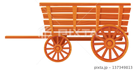 Ranch cart. Vintage farm transport cartoon icon Ranch cart. Vintage farm transport cartoon icon 137349813