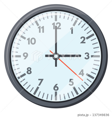 Wall clock color icon. Round office timer 137349836