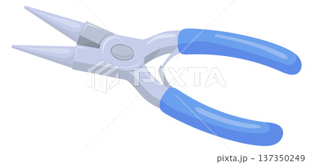 Round nose pliers. Electrician tool. Wire repair instrument Round nose pliers. Electrician tool. Wire repair instrument 137350249