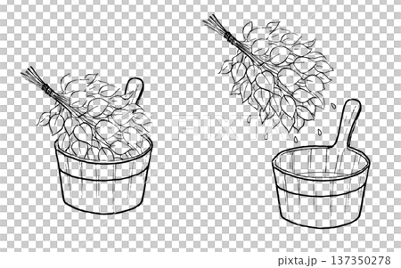 用模擬鋼筆繪製的維塔浸泡在桑拿浴缸中的插圖 用模擬鋼筆繪製的維塔浸泡在桑拿浴缸中的插圖 137350278