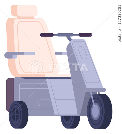 Scooter wheelchair. Disabled person vehicle color icon 137350283